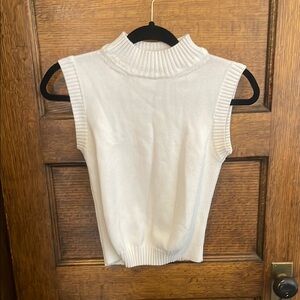 Elegant White Ribbed Knit Top